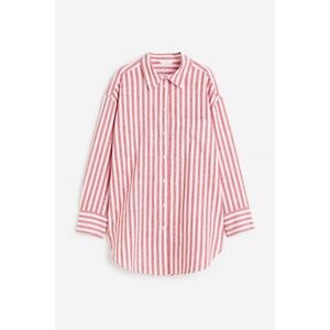 H&M Linen-Blend Shirt in Red Stripe